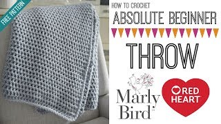 How to Crochet Beginner Crochet Throw Right Handed [upl. by Aik282]