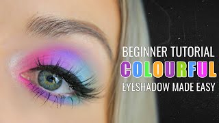 Colourful Eyeshadow Tutorial for Beginners  Jawbreaker Palette [upl. by Okime]