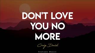 David Craig  Dont love you no more Lyric Video [upl. by Irrep]