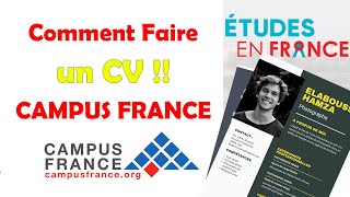 Comment faire un CV pour CAMPUS FRANCE [upl. by Faulkner]