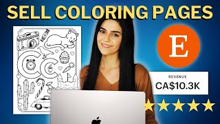 Create and Sell Printable COLORING PAGES on Etsy [upl. by Ainehs926]