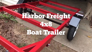 Harbor Freight 4 x 8 Trailer  Boat Trailer [upl. by Solracesoj]