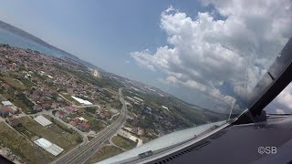 Split Croatia Visual approach and landing on runway 23 SPULDSP Cockpit view Airbus A320 [upl. by Rednirah133]