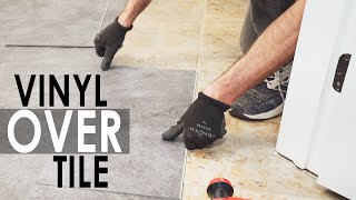 How to Install Vinyl or Laminate Flooring Over Existing Ceramic Tile [upl. by Ennailuj942]