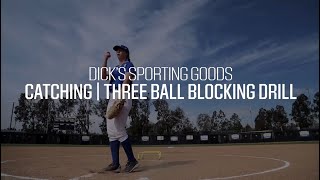 ThreeBall Blocking Drill  Softball Catcher Drills [upl. by Loella877]