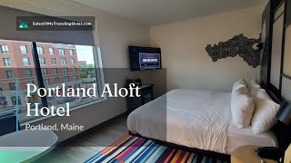 Portland Aloft Hotel  King Room 331 Hotel Tour  Portland Maine [upl. by Ane]