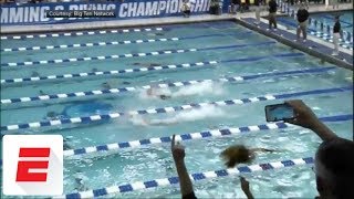 Caeleb Dressel swims 50 free in 1781 seconds at NCAA championships breaking prelims record  ESPN [upl. by Nodnerb]