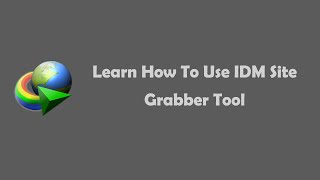 How To Use IDM Site Grabber Tool To Download Files [upl. by Bashee]