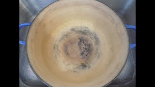 Cleaning an Enamel Cast Iron Pot [upl. by Metcalf]