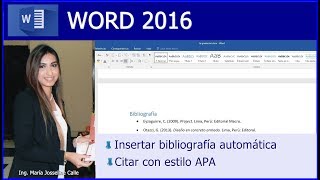 CÓMO INSERTAR BIBLIOGRAFÍA AUTOMÁTICA EN WORD CÓMO CITAR EN FORMATO APA [upl. by Aniles604]