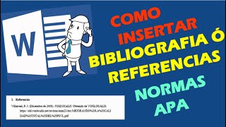 Como insertar bibliografía o referencia en un documento word  APA [upl. by Fasa]