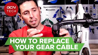 How To Replace A Gear Cable On A Road Bike  GCN Tech Monday Maintenance [upl. by Sedecrem10]