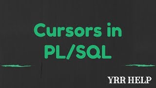 Cursors in Oracle PLSQL [upl. by Erik922]