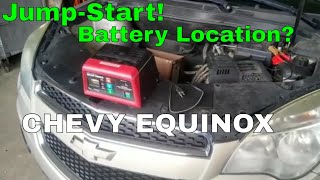 Battery Location 2012 Chevy Equinox  How To JumpStart It [upl. by Rinum15]