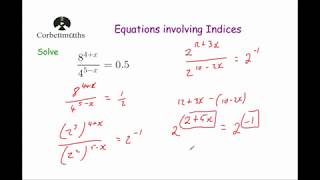 Equations with Indices  Corbettmaths [upl. by Trotta536]