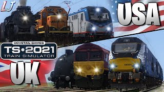 Train Simulator 2021  UK vs USA  Steam Diesel amp Electric RACE [upl. by Inwat]