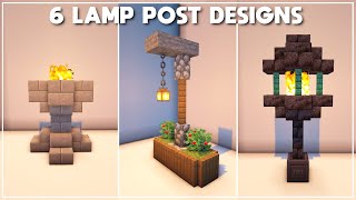 Minecraft 6 Unique Lamp Post  Lantern Designs Tutorial 2020 [upl. by Meehan]