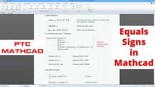 Mathcad Prime  Equals Signs  Evaluation Definition Global Local Comparison and Symbolic [upl. by Alex]