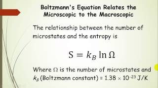 Entropy Microstates and the Boltzmann Equation Pt 2 [upl. by Katherin51]