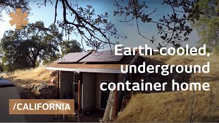 Earthcooled shipping container underground CA home for 30K [upl. by Angy]