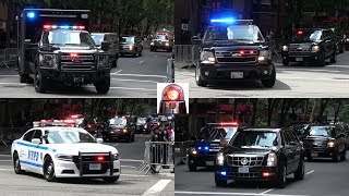 Massive President Donald Trump Motorcade in New York Leaving Trump Tower  Secret Service in Action [upl. by Kulda]