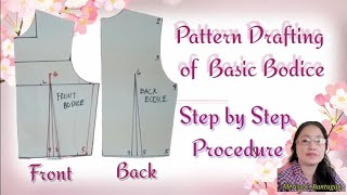 Pattern Drafting of basic Front and Back Bodice  Part I [upl. by Eednak]