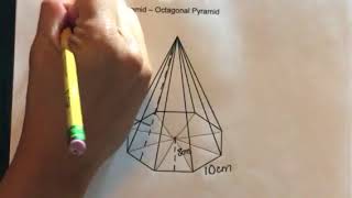 How to find the Surface Area of an Octagonal Pyramid [upl. by Delly]