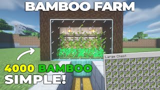 Minecraft Automatic Bamboo Farm 121 Simple Starter Farm [upl. by Melbourne123]