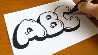 Very Easy  How to Draw Graffiti Bubble Letters ABC [upl. by Arej]