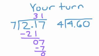 Dividing Decimals by a Whole Number [upl. by Ttelrats]