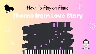 Theme from Love Story Synthesia piano tutorial [upl. by Mcafee]