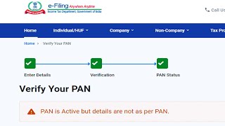 PAN is Active but details are not as per PAN how to solve my instant pan card inactive 2021 [upl. by Egni]