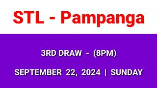 STL PAMPANGA 3rd draw result today 8PM draw evening result Philippines September 22 2024 Sunday [upl. by Aili]