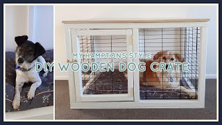 DIY Wooden Dog Crate Hamptons Style  StyleNovice [upl. by Paryavi732]