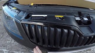 Skoda Octavia III how to replace grille frame [upl. by Tuddor]