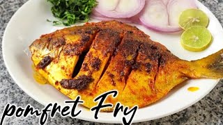 Pomfret Fry Recipe  Fish Recipes  How To Clean And Cut Pomfret [upl. by Nivra]