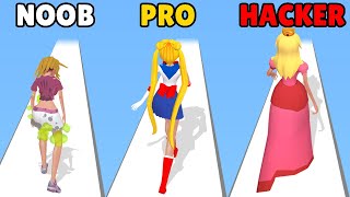 NOOB vs PRO vs HACKER in Makeover Run [upl. by Aihsemot]