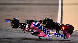 Lance Stroll Formula 1 Crash and ROLLOVER  Bahrain LONG FULL VERSION [upl. by Alegnasor]