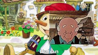 Piccolino no Bouken Pinocchio Opening Multilanguage Comparison [upl. by Hadden]