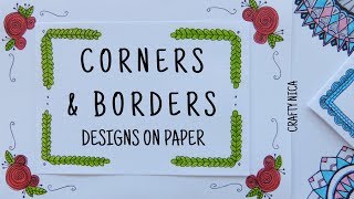 CORNER DESIGNS FOR PROJECTS ❤ BORDER DESIGNS ON PAPER ❤ PROJECT FILE DECORATION IDEAS [upl. by Hullda]