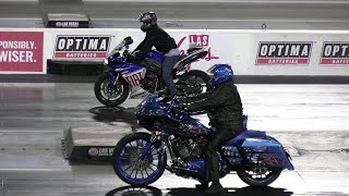 Crazy Harley vs Sportbikes  drag racing [upl. by Animsaj952]