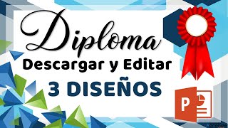 Diploma escolar para secundaria diploma moderno y diploma formal edita con PowerPoint DESCARGA 👇 [upl. by Neehs]