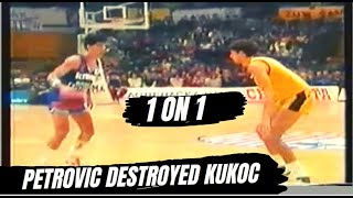 Drazen Petrovic DESTROYING Toni Kukoc 1 ON 1 [upl. by Thier]