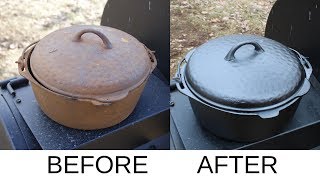 Restoring A Cast Iron Dutch Oven The Easy Way [upl. by Frankel980]