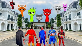 What If 5 Superhero Live In 1 House  Spiderman Vs Skibidi Sprunki [upl. by Munafo]