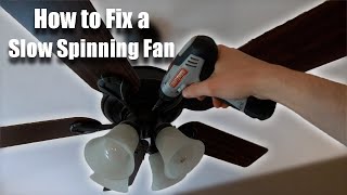 Ceiling Fan Spinning Slow Repair  Easy DIY Fix [upl. by Neelie]