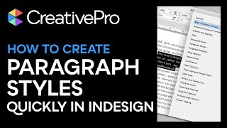 InDesign HowTo Create Paragraph Styles Quickly Video Tutorial [upl. by Lothair935]