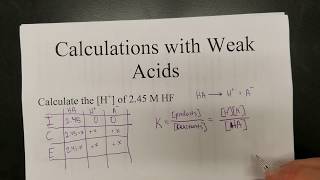 How to Calculate the Hydrogen Ion Concentration of a Weak Acid Solution [upl. by Einohpets]