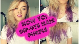 HOW TO DIPDYE HAIR PURPLE  MELISSA MIXES [upl. by Lekcar19]