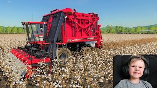 Farming simulator 19  Its time to harvest cotton  Hudsons playground gaming [upl. by Gunar]